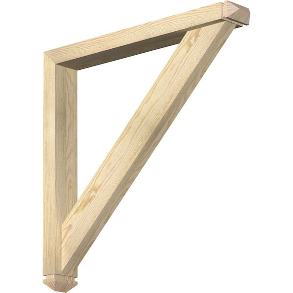 Ekena Millwork Traditional Arts and Crafts Rough Sawn Bracket w/ Offset Brace, Douglas Fir, 4"W x 30"D x 30"H BKT0402X30X30TRA03RDF - main